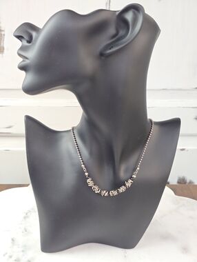 Black & Silver Minimalist Wire Wrap Beaded Choker Vintage